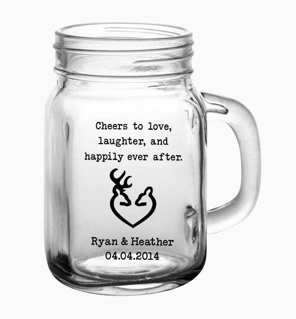 12 oz Custom BarConic® Mason Jar with Handle - 12 Count