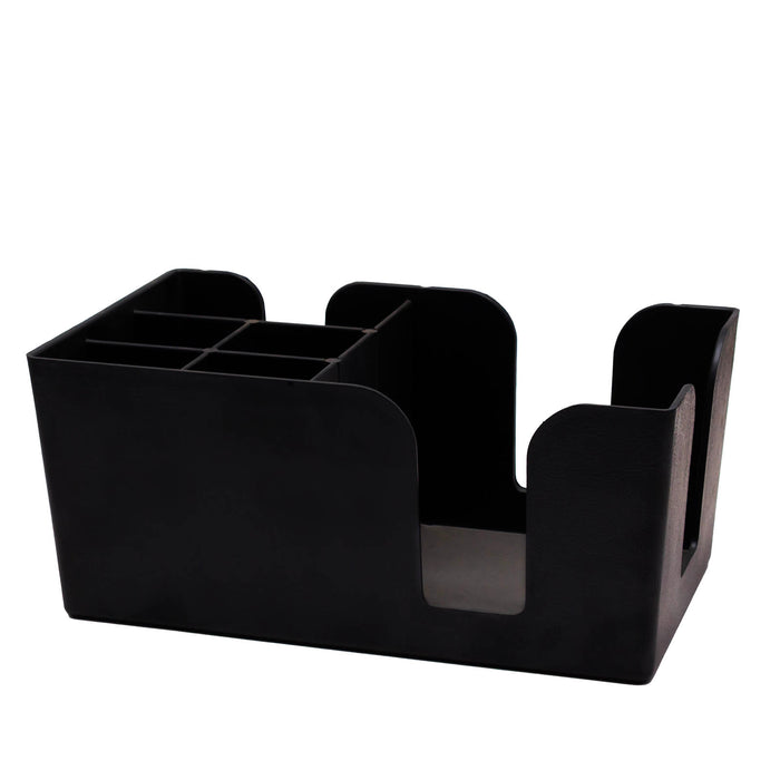 6 Compartment Plastic Napkin Caddy - Black