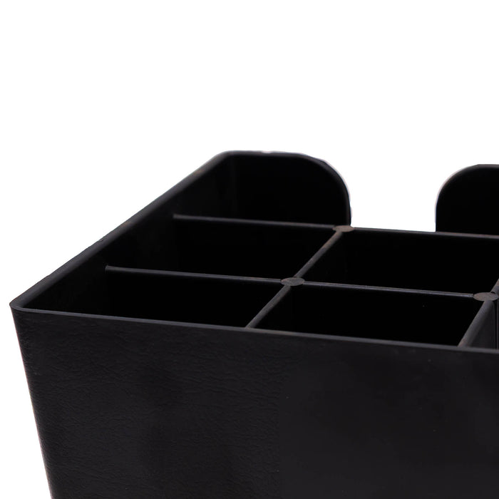 6 Compartment Plastic Napkin Caddy - Black