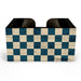 Wooden Bar Caddy - Blue Checkerboard 