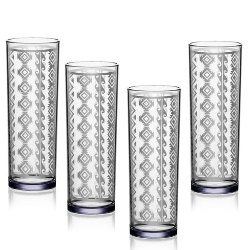 aztec highball glassware