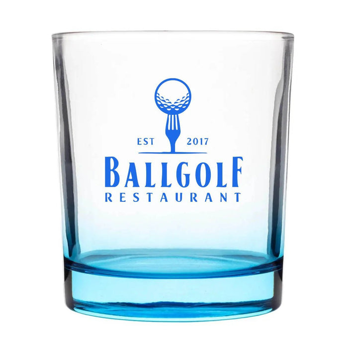 Custom BarConic® 10 oz. Light Blue Rocks Glass - 12 Count