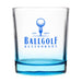 Clear glass with blue accent featuring 'Ballgolf Restaurant' logo on a white background