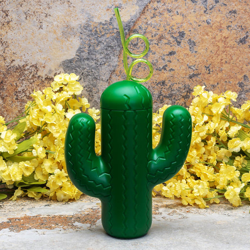 BarConic® Plastic Cactus Cup w/Lid and Straw - 20oz