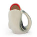 White mug with a red interior on a white background