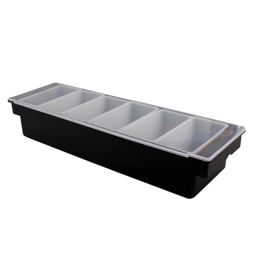 Condiment Holder / Fruit Tray - 6 Pint w/ Flat Lid - black