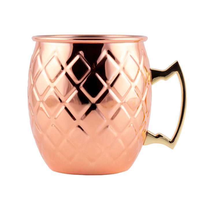 Copper Plated Diamond Moscow Mule Mug - 18oz