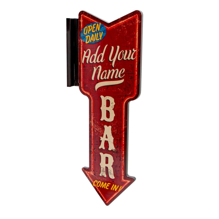 Customizable Vertical Hanging Wooden Arrow Sign Plaque Vintage Bar Theme Handcrafted in the USA 