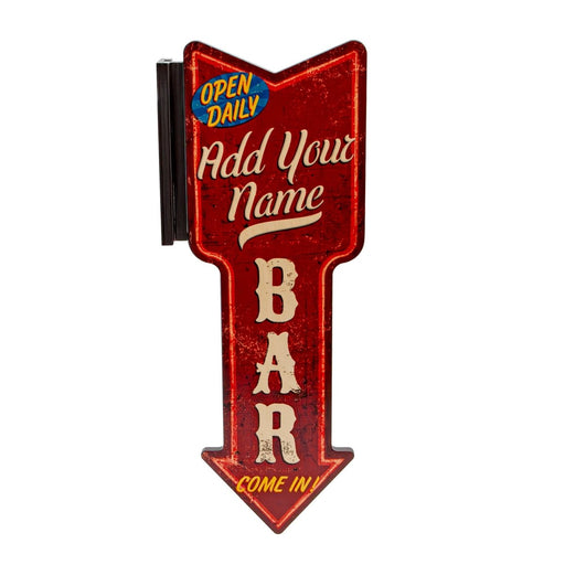 Customizable Vertical Hanging Wooden Arrow Sign Plaque Vintage Bar Theme Handcrafted in the USA