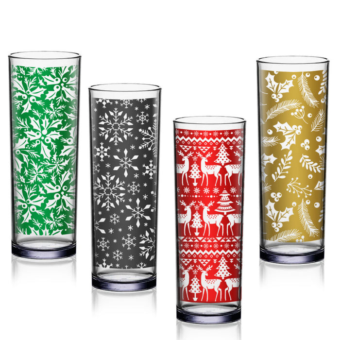 BarConic Highball / Collins Glasses - Christmas Themed Designs