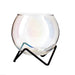 Glass Shaped Iridescent Cauldron with Black Metal Stand - 13.5 ounce