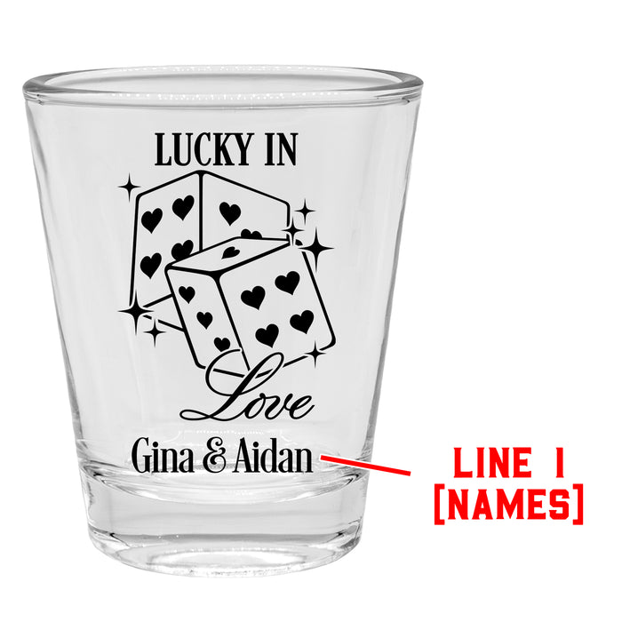 Customizable - 1.75oz Clear Shot Glass - Lucky in Love