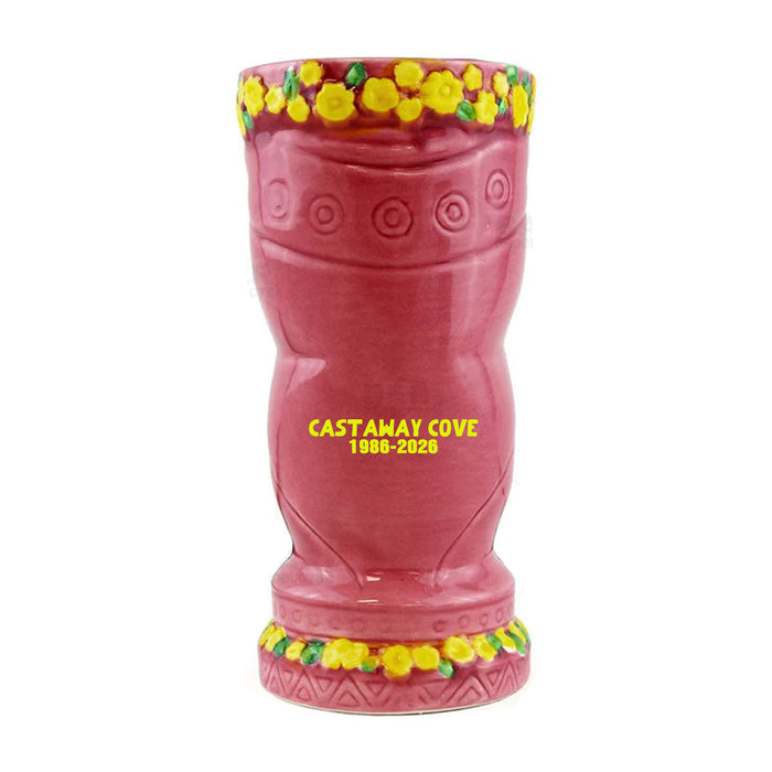 Imprinted BarConic® Tiki Drinkware - Pink Flower Goddess - 12 ounce