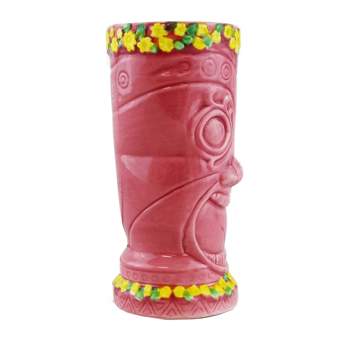 Imprinted BarConic® Tiki Drinkware - Pink Flower Goddess - 12 ounce