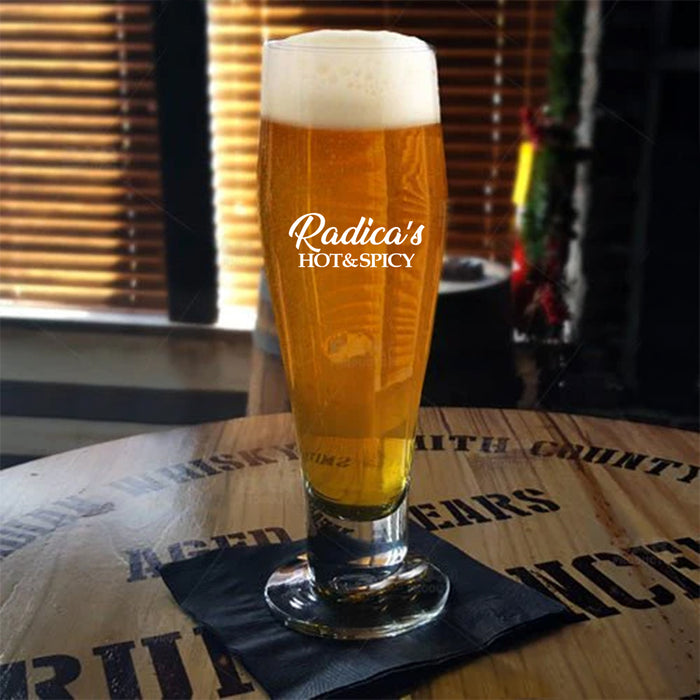 Imprinted BarConic® Footed Ale Glass - 15 ounce