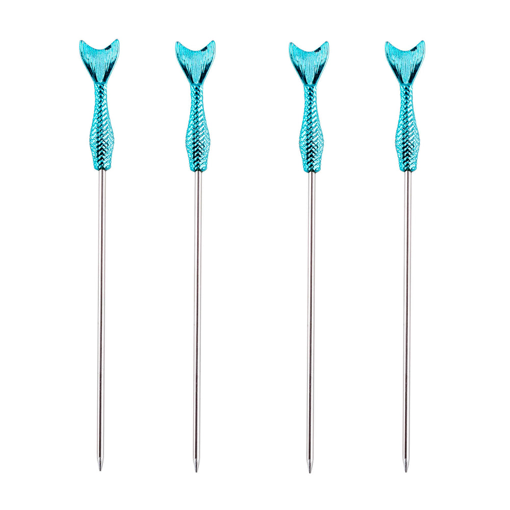BarConic® Mermaid Tail Cocktail Pick - Set of 4