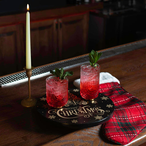 Merry Christmas Themed Lazy Susan - Size Options - Handcrafted in USA