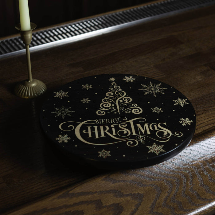 Merry Christmas Themed Lazy Susan - Size Options - Handcrafted in USA