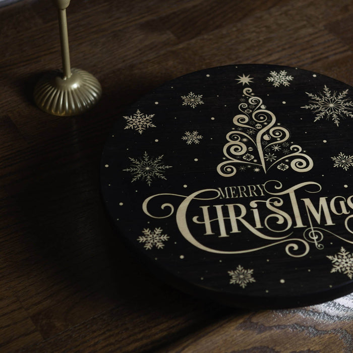 Merry Christmas Themed Lazy Susan - Size Options - Handcrafted in USA