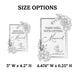 Two size options of a wedding-themed product with floral designs and text.