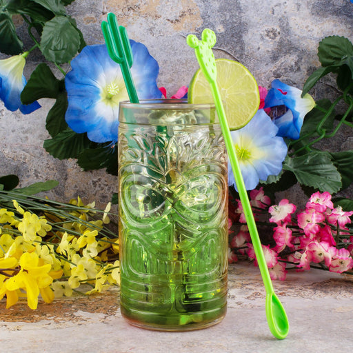 BarConic® Green Cactus Swizzle/Stir Sticks - 100 pack
