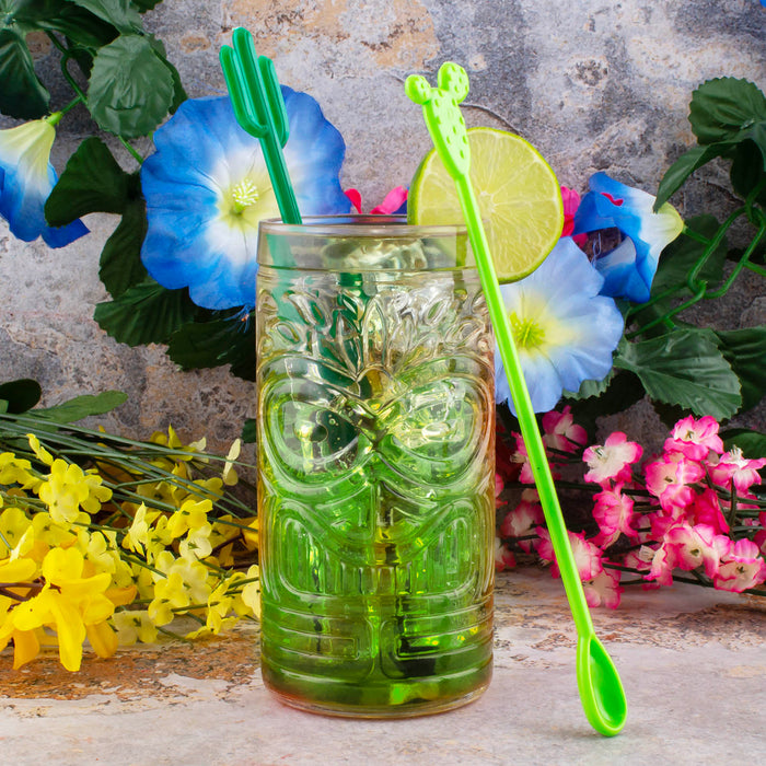 BarConic® Green Cactus Swizzle/Stir Sticks - 100 pack