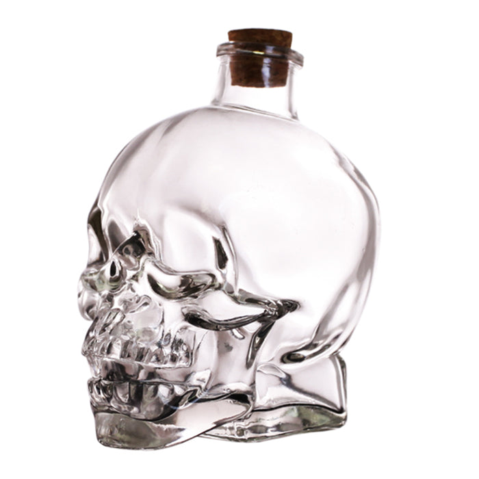 Skull Bottle with cork - Size Options