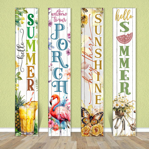 Vertical Porch Sign / Summer Collection Porch Signs / 8x46 Wooden Signs / Design Options