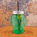 BarConic® Cactus Mason Jar Glass - W/ Lid