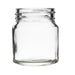 Clear glass jar on a white background