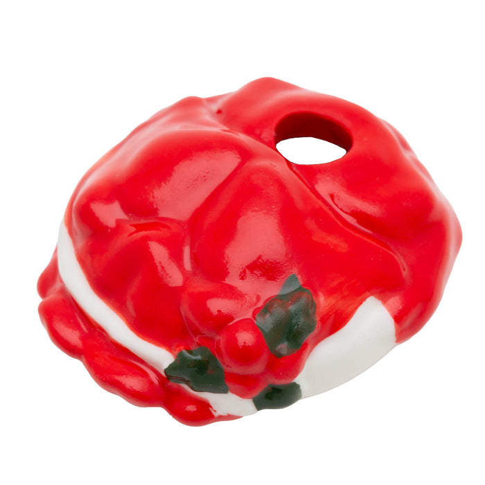 Red ceramic santa hat lid 