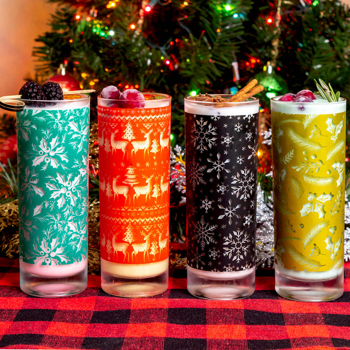 BarConic Highball / Collins Glasses - Christmas Themed Designs