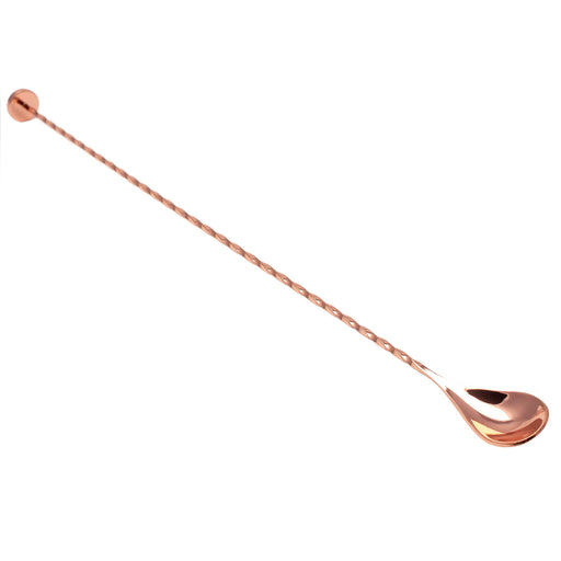 BarConic® Copper Plated Bar Spoon w/ Muddler Tip - Professional Grade - 40cm Length