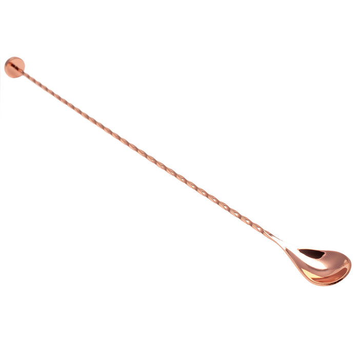 BarConic® Copper Plated Bar Spoon w/ Muddler Tip - Professional Grade - 40cm Length