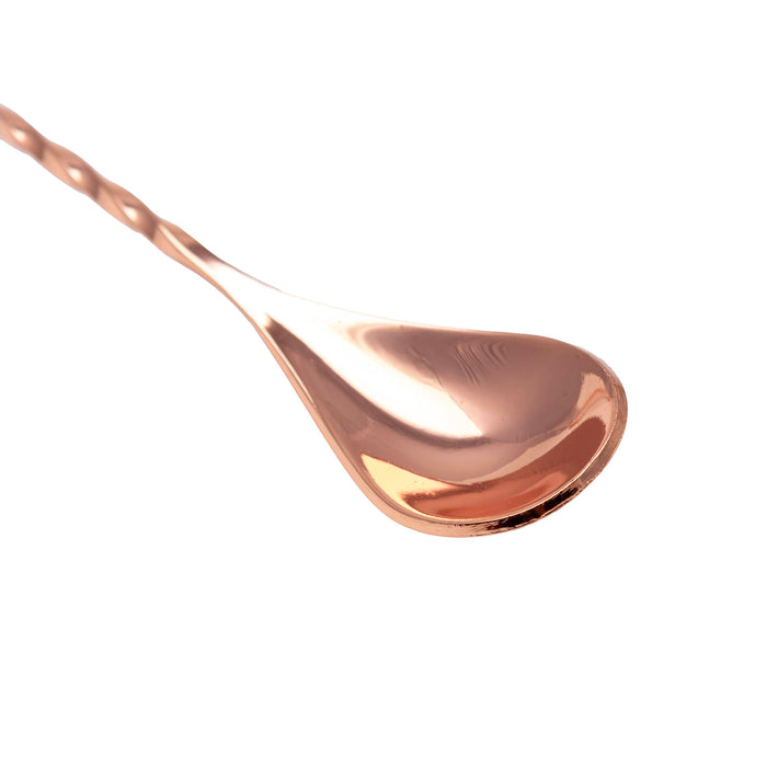 BarConic® Copper Plated Bar Spoon w/ Muddler Tip - Professional Grade - 40cm Length