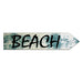 Wooden sign with 'BEACH' text on a white background