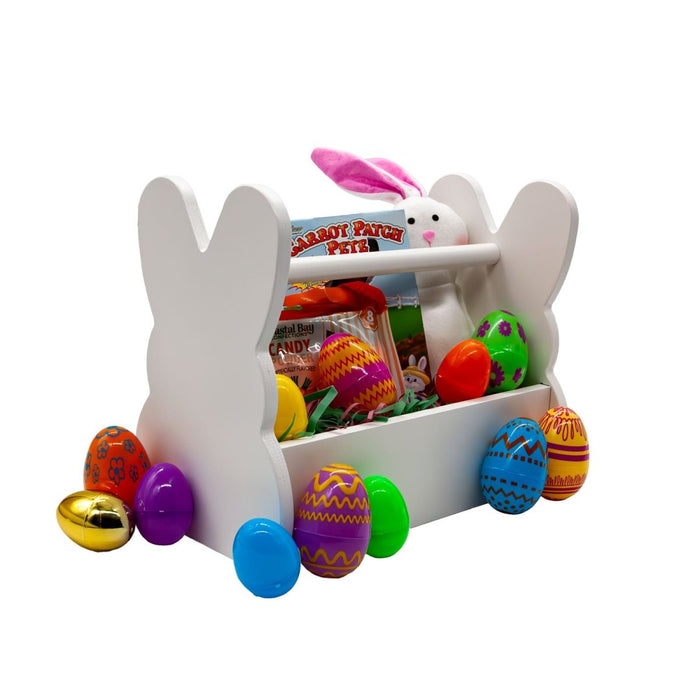 Wooden Bunny Basket - White