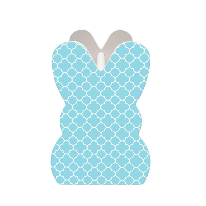 Wooden Bunny Basket - Tile Pattern - Blue