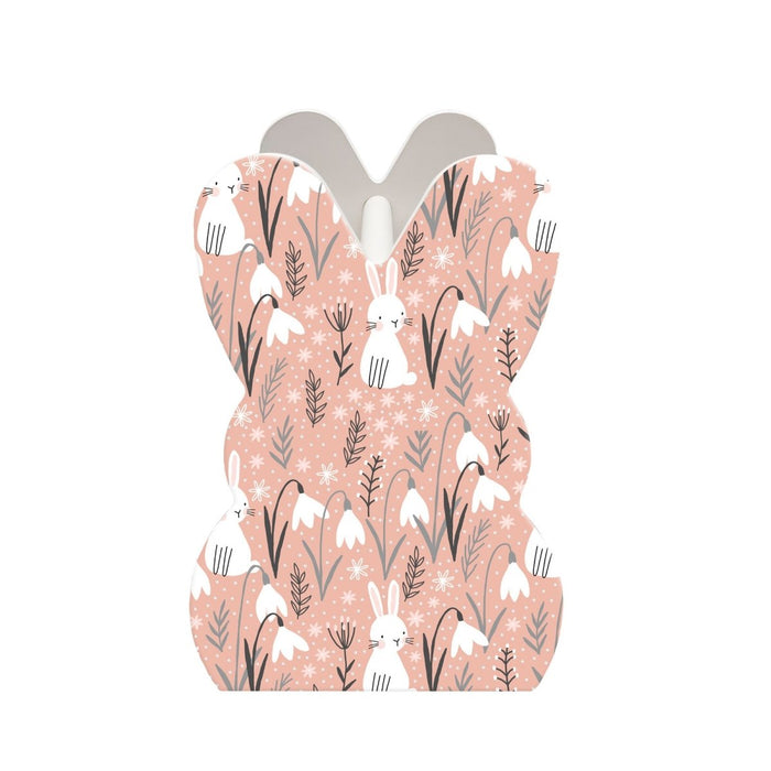 Wooden Bunny Basket - Floral Pattern