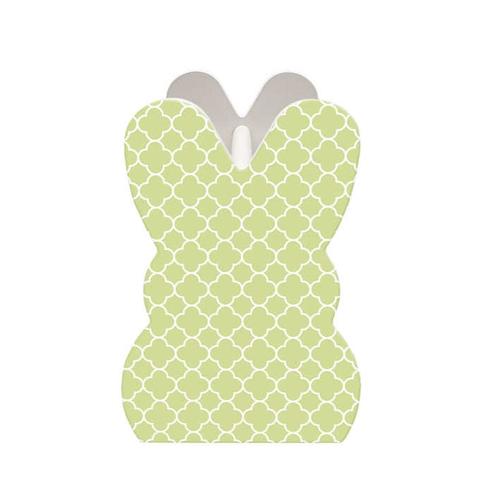 Wooden Bunny Basket - Tile Pattern - Green