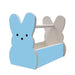 Wooden Bunny Basket - Marshmallow Bunny - Blue