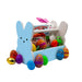 Wooden Bunny Basket - Marshmallow Bunny - Blue