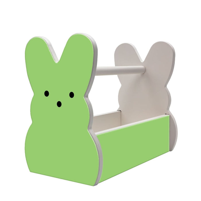 Wooden Bunny Basket - Marshmallow Bunny - Green