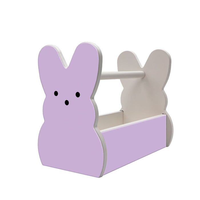 Wooden Bunny Basket - Marshmallow Bunny - Purple