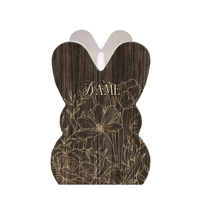 Wooden Bunny Basket - Customizable Floral