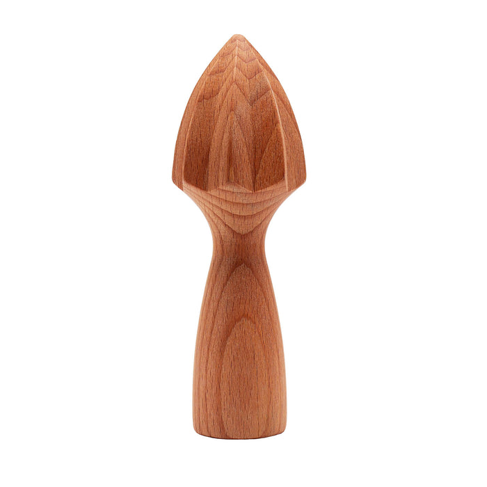 Wooden citrus press on a white background
