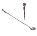 A long metal spoon with a twisted handle and a decorative cobra head handle, shown on a plain white background with a smaller inset view of the top detail.