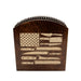 Laser Engraved Knife Block with knives Dark Stain Culinary American Flag Handcrafted in the USA empty 
