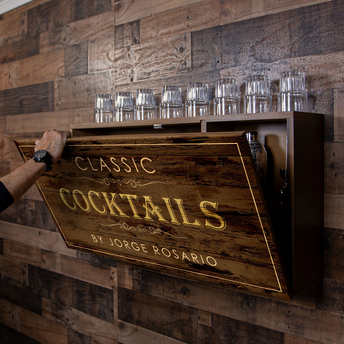Murphy WalBAR™ - CUSTOMIZABLE Classic Cocktail Design - Handcrafted in USA