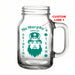 Clear glass mug with a design of a leprechaun and text 'McMurphy's Official Drinking Team' on a white background.